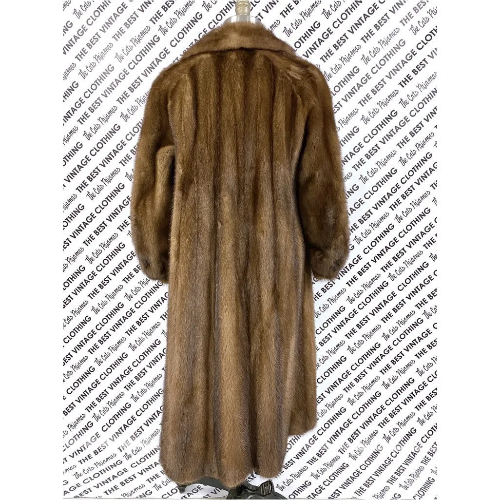 VTG Pierre Cardon Saga Mink  Fur Coat   Matching Hat Womens M/L/XL Gorgeous Mid Calf 1950s