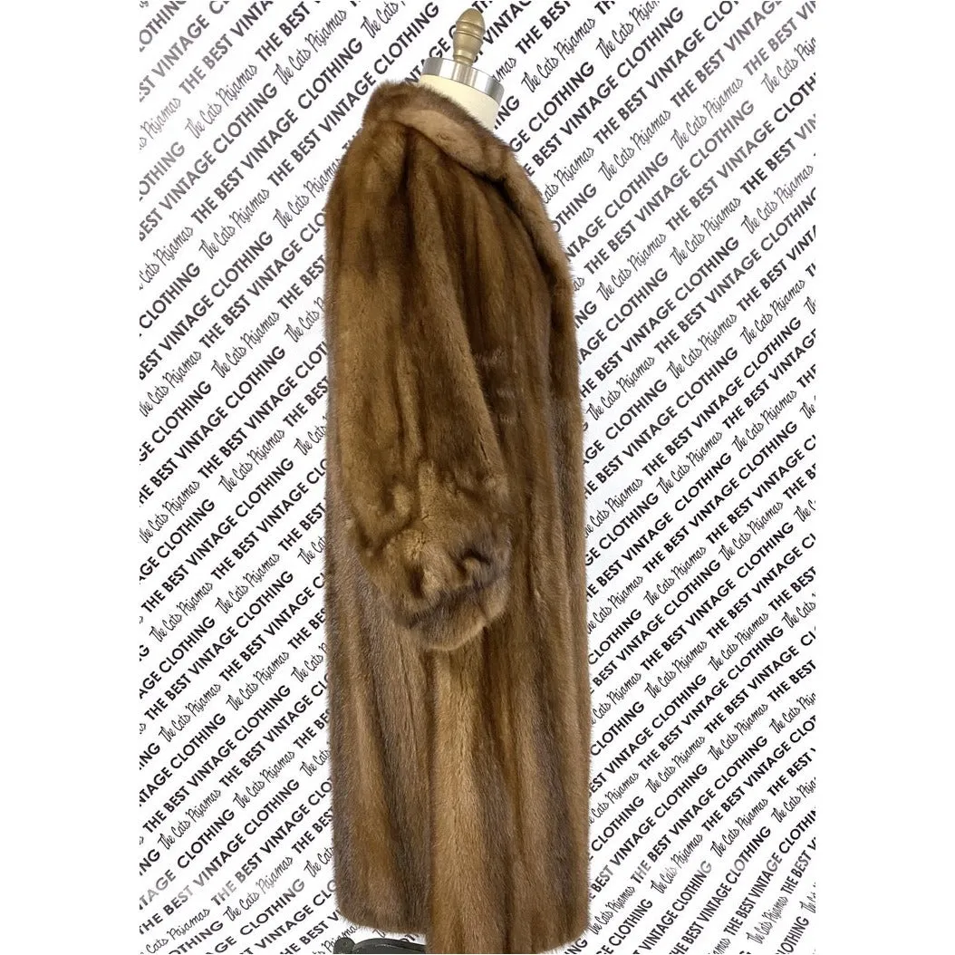 VTG Pierre Cardon Saga Mink  Fur Coat   Matching Hat Womens M/L/XL Gorgeous Mid Calf 1950s
