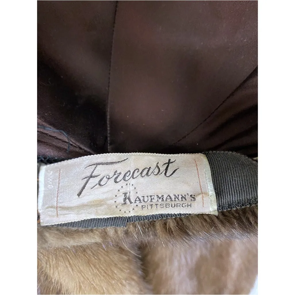 VTG Pierre Cardon Saga Mink  Fur Coat   Matching Hat Womens M/L/XL Gorgeous Mid Calf 1950s