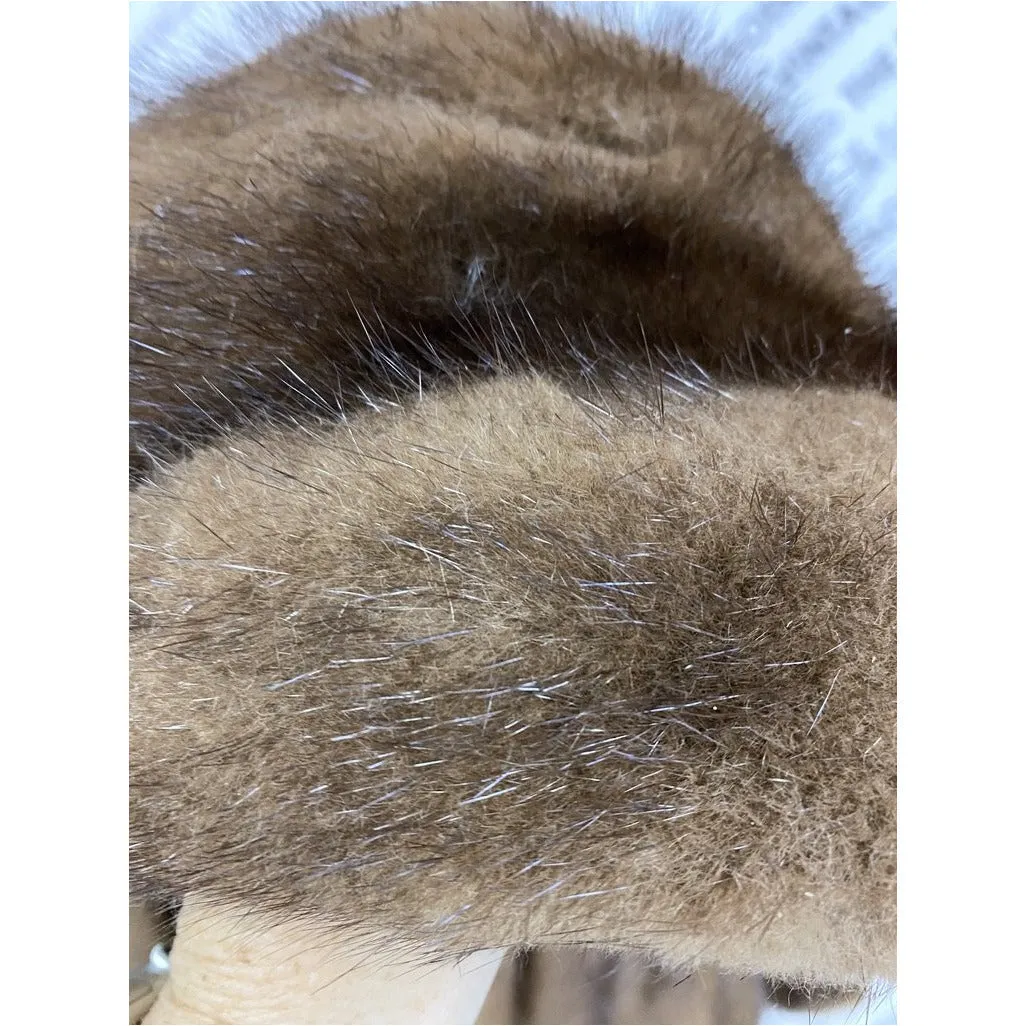 VTG Pierre Cardon Saga Mink  Fur Coat   Matching Hat Womens M/L/XL Gorgeous Mid Calf 1950s