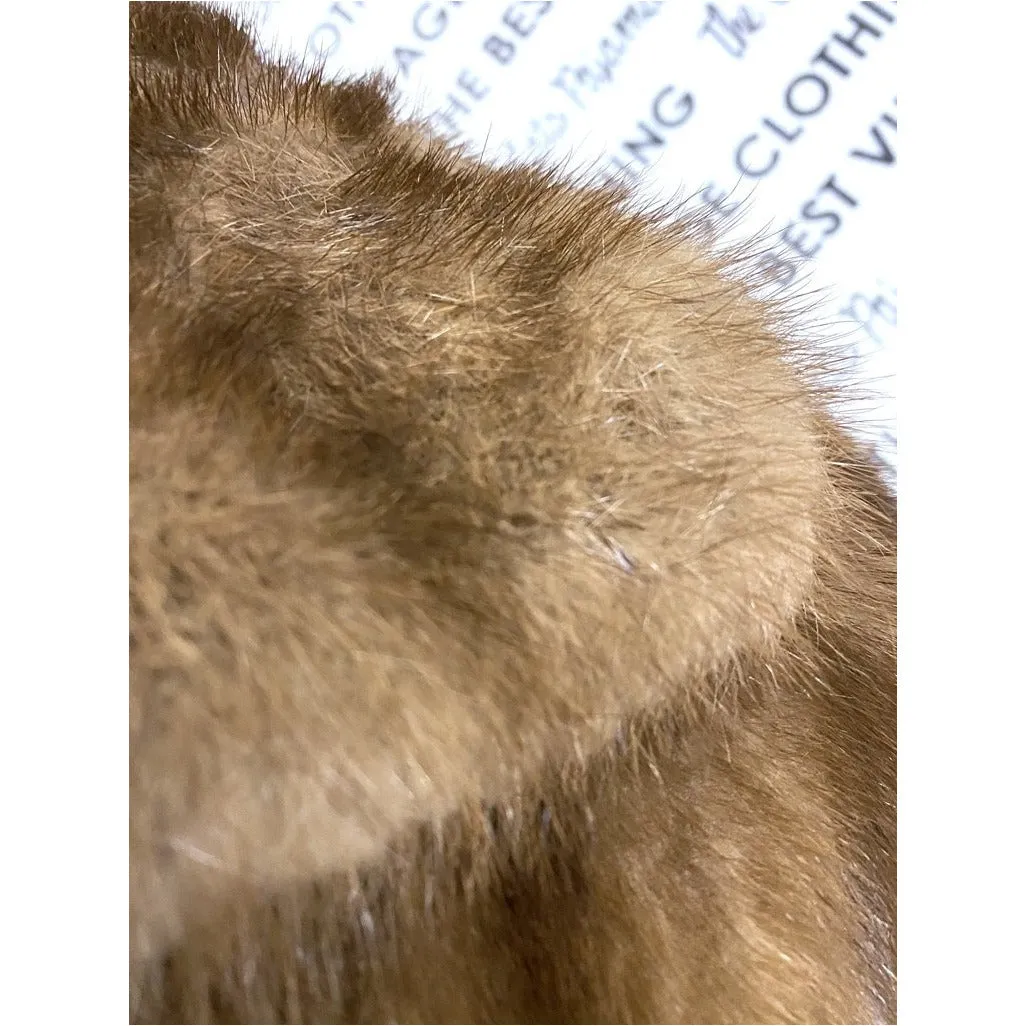 VTG Pierre Cardon Saga Mink  Fur Coat   Matching Hat Womens M/L/XL Gorgeous Mid Calf 1950s