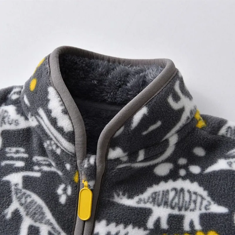 Warm Soft Fleece Jackets for Girls and Boys - Grey