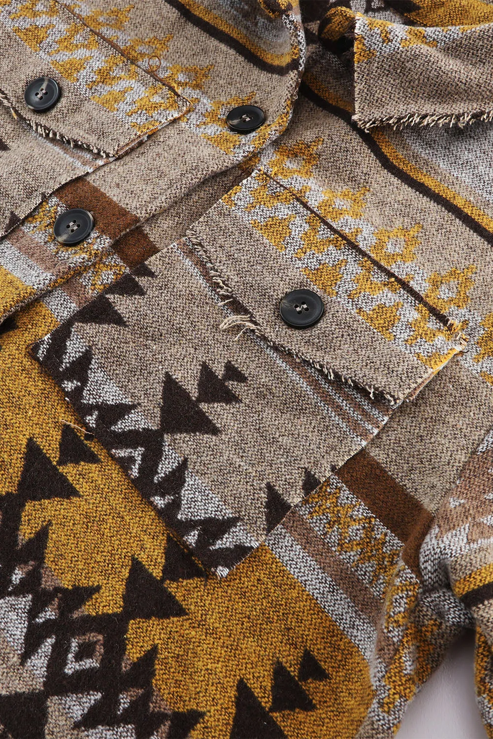 Western Aztec Print Jacket Shacket