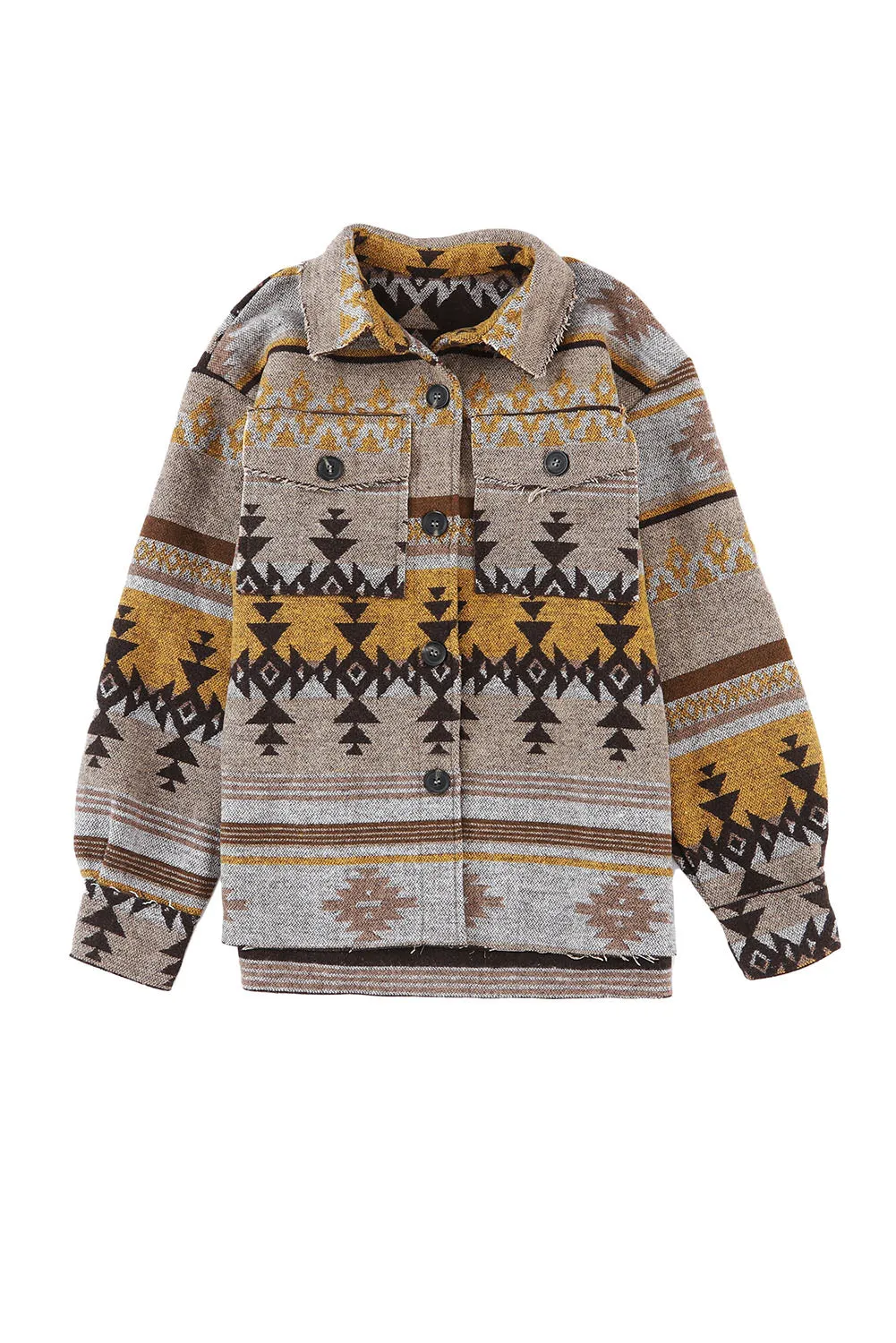 Western Aztec Print Jacket Shacket