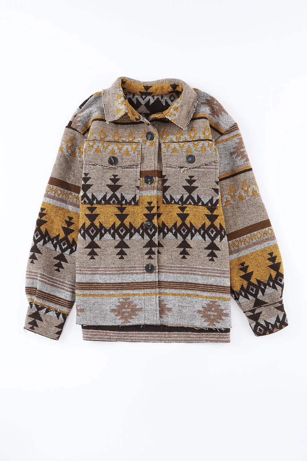 Western Aztec Print Jacket Shacket