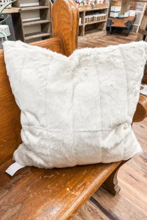 White Mink Throw Pillow - 22" x 22"