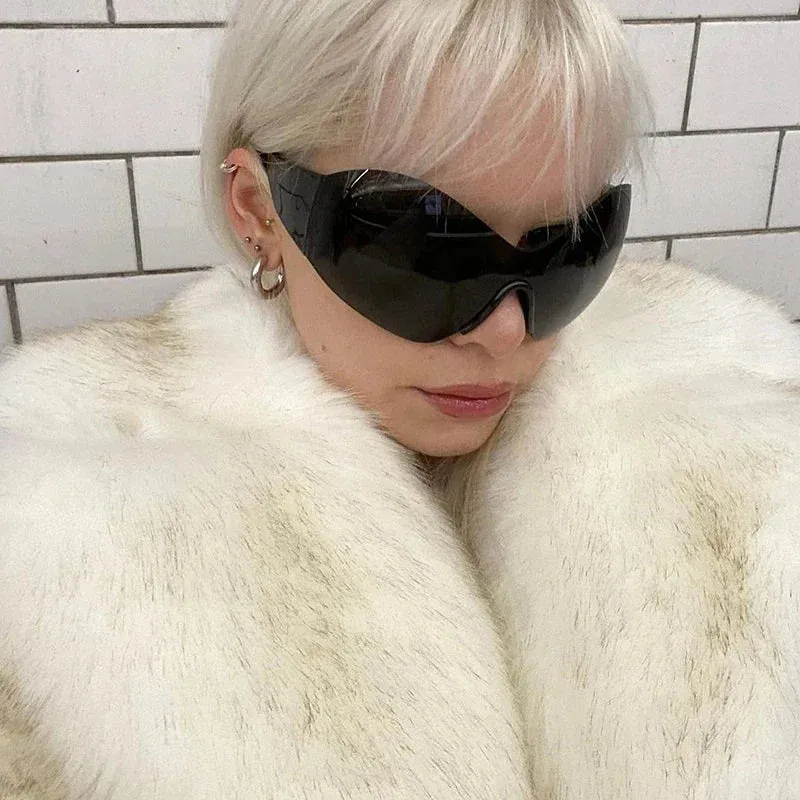 Winter Best variety Jacket Women Runway Luxury Fashion Yellow Fur Coat Gradient Outerwear Thicken Fur Cropped Record-breaking sale Fox Fluffy Faux Brand