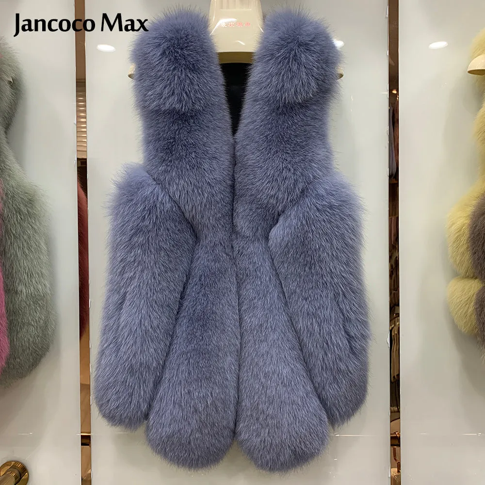 Winter Real Fox Fur Gilets Women Luxury Waistcoat Fur Vests