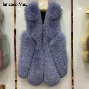 Winter Real Fox Fur Gilets Women Luxury Waistcoat Fur Vests