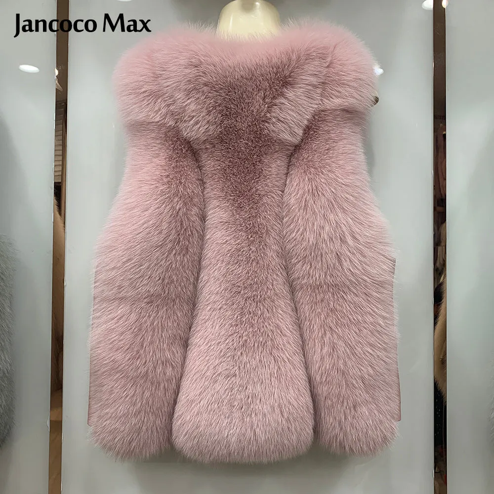 Women Waistcoat Real Fox Fur Gilets Thick Warm Fluffy Fur Sleeveless Coats