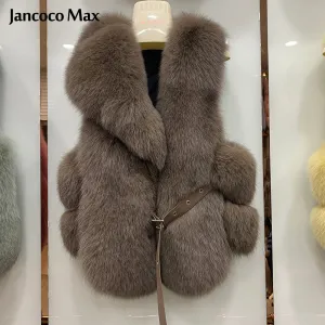 Women Winter Warm Fur Gilet Real Fox Fur Vest Fluffy Waistcoat