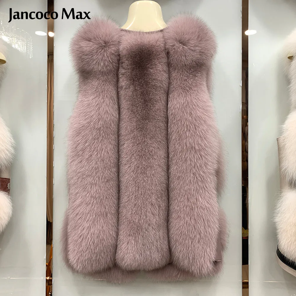 Women Winter Warm Luxury Real Fur Vest Leather Gilet Fashion Waistcoat