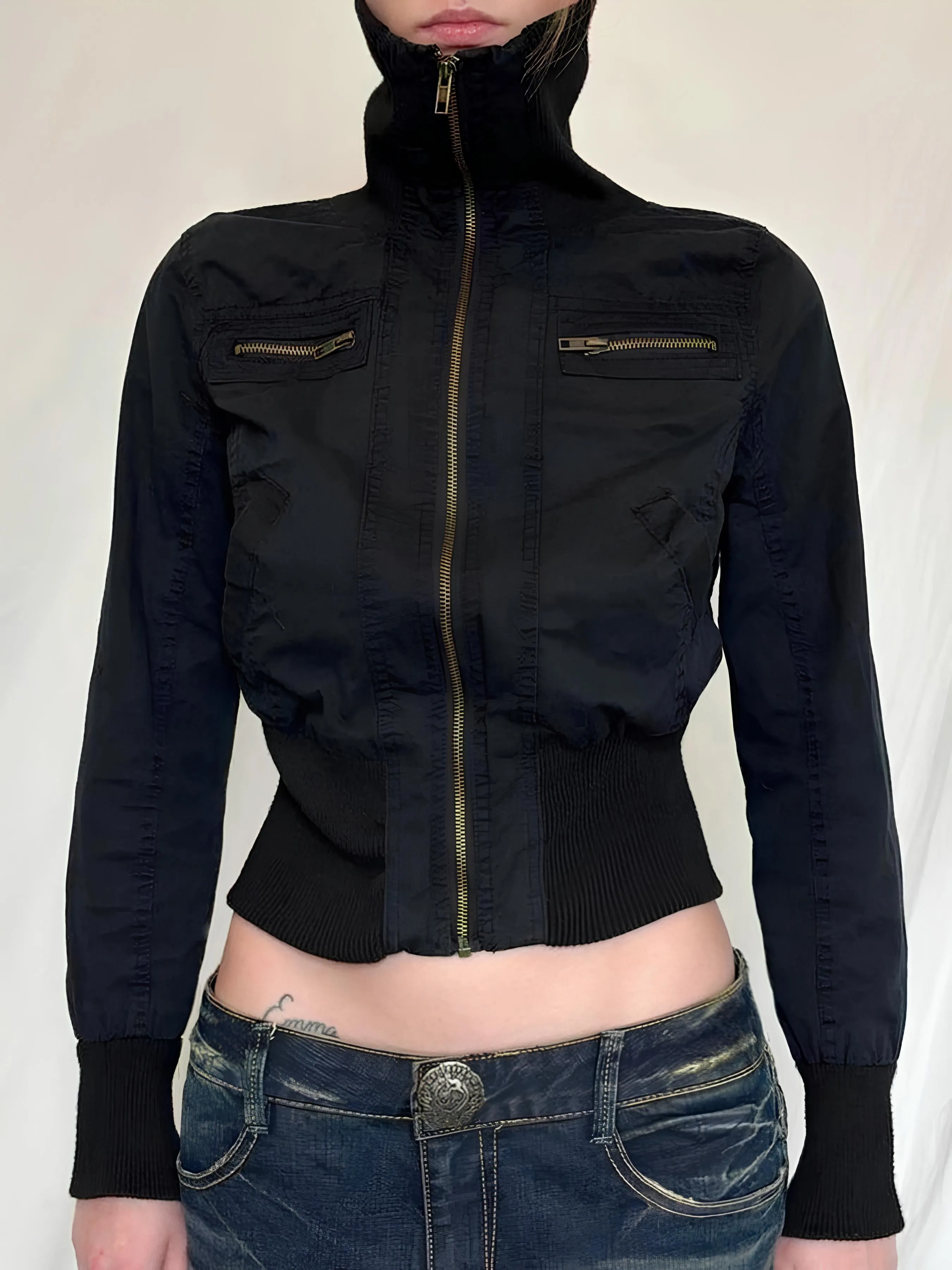 Y2K Vintage Slim-Fit Zipper Jacket