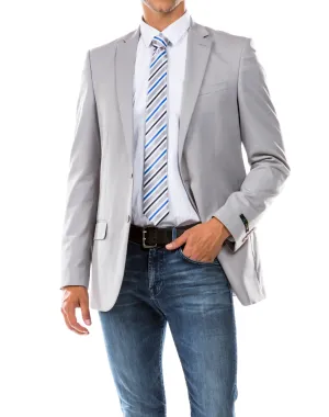 Zegarie Solid Modern Fit Jacket - Light Gray