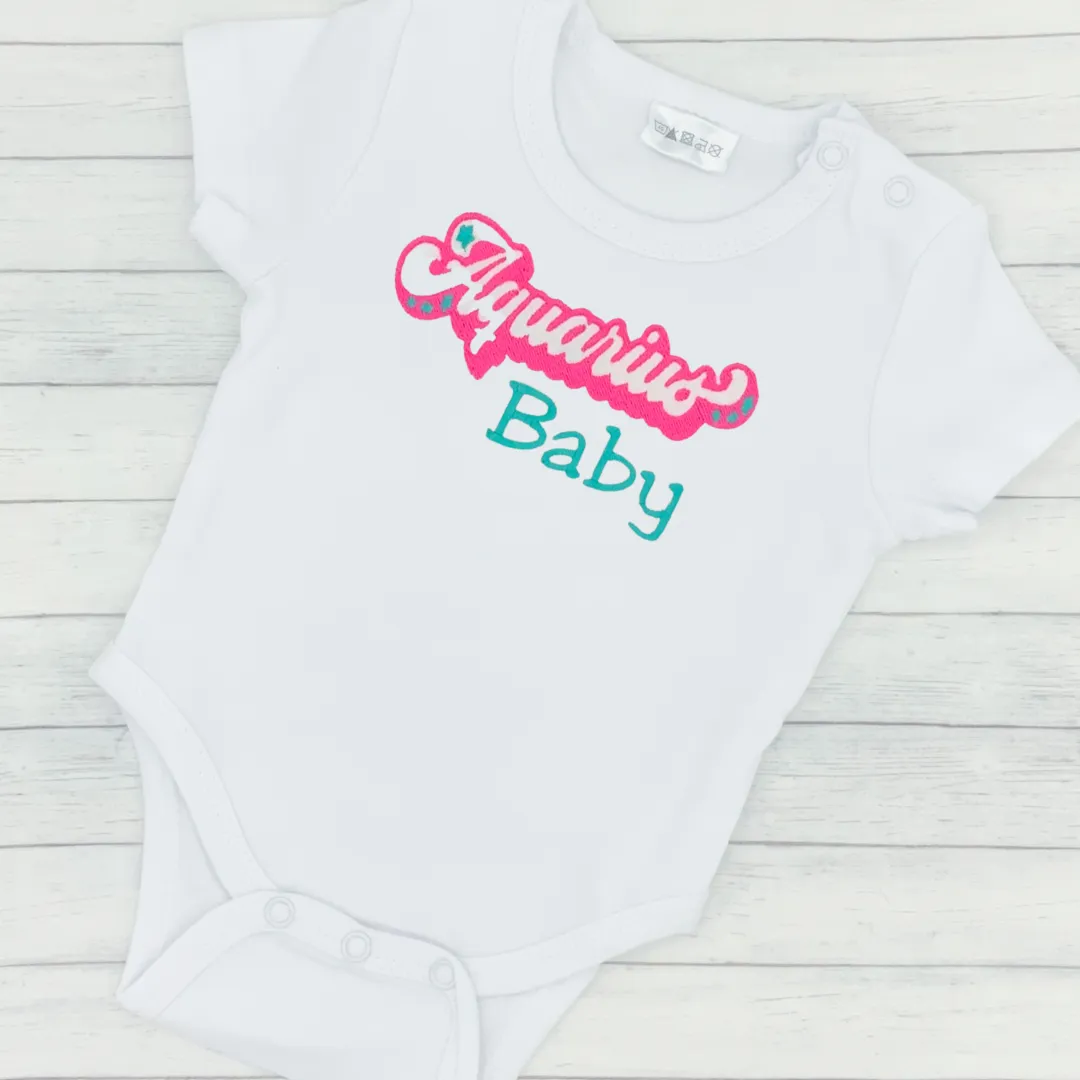 Zodiac Neon Pink & Teal Bodysuit (**all zodiac signs available in this color**)